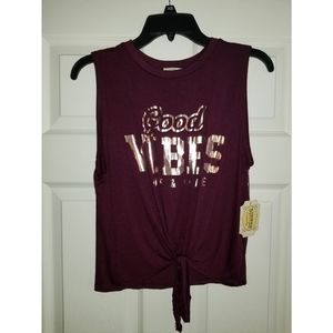 Good vibes tie front shirt
